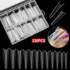 Unghie finte 120 Pz/scatola Nail Art UV Estendere lo strumento di estensione del gel Suggerimenti per la costruzione rapida di stampi Dual Forms Finger ExtensionFalse