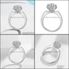 Bagues de mariage Bijoux Womens Style Close Set Petal True Diamond Ring Net Red 1.2 Carat White Copper Engagement Drop Delivery 2021 Stmrw