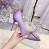 Clássico embelezado com strass de cetimSapatos de barco de salto alto 10 cm 7 cm Sapatos de designer de luxo para festa casamento profissional confortável salto alto fino sapato feminino