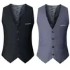 Gilet da uomo nero grigio blu navy per uomo abito slim fit gilet uomo gilet homme giacca da lavoro formale senza maniche casual da uomo Phin22