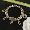 Designer donna Bracciale Collana in argento per gioielli di lusso da uomo Lettere Ciondolo Moda Braccialetti d'amore G Marca Catena a maglie Box Hip Pop 42002