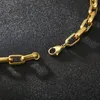 Kedjor hiphop mäns långa halsband rostfritt stål guld silver färg ihåliga fyrkantiga kedje krage halsband för män kvinnor vintage smyckenc