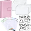 Notepads 2022 A6 PU Binder Binder Presupuesto Macaron Organizador de planificadores de cuaderno con hojas de gastos y pegatinas de letras para papelería