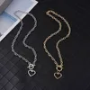 Dikke ketting hanglanke choker ketting vintage punk nek kraag mode charme roestvrij staal hart voor vrouwen