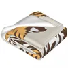 Одеяла мягкие теплые фланелевые одеяло тигр головы портативные зимние броски на диван с кроватью одеял.