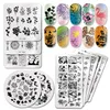 Nagelkonst stämplingsmallar plattor Set Flower Fjäril Geometric Scheme Design Naglar Bild Stamp Stamp rostfritt stålplattor Manikyrverktyg