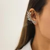 Lyx Piercing Crystal Rhinestone Stud Örhängen för Kvinnor Tjej Öron C Form Zircon Trendy Earring Smycken Bijoux