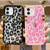 Metall Square Phone Cases Leopard Designer Back Cover Clear Plaid Lady Protector Fall för iPhone 13 13Pro Max 12 12Pro 11 11Pro X XS XR 7 7P 8 8Plus