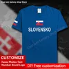 Slovensko T Shirt Slovak Cumhuriyeti Slovakya Erkekler Tişört Özel Jersey hayranları DIY İsim Numarası Marka Tshirt 220616