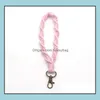 Keychains Fashion Accessories Boho Bag Rame Wristlet Wrist Lanyard Strap Keyring Bracelet Assorted Color Rames Braided Key Drop Delivery 202