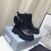 Högkvalitativ designerstövlar klassiska icke-halk ROIS Martin Shoes Nylon Military Desert Combat Kort stövlar Läderfoder avtagbar påse för kvinnor utomhusbox P8889