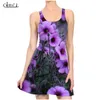 Fashion Casual Colorful Beautiful Futterfly Mini Dress 3D Printed Womens Sexig klänning ärmlös Pleated Summer Beach Dresses W220617