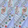 Pendant Necklaces Pendants Jewelry 5Pcs Fashion Star Charms Natural Abalone Shell Stone With Gold Platin Dhuiy