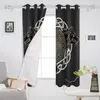 Curtain & Drapes Viking Wolf Totem Religion Symbol Black Window Curtains For Living Room Kitchen Kids Bedroom Home Interior Decoration Curta