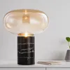 Postmodern Minimalistische Marmeren Tafellampen Creatieve Glas Lampenkap Desk-lamp Modelzaal LED Decoratie Lamp Slaapkamer Studie Nordic Table Lights