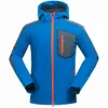 Man Splicing Colors Outdoor Climbing Jackets Wear For Mens Soft Shell Stand Neck Hooded Cycling Waterproof Casual Jackets 1553