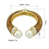 Bangle Imitation Pearl Bracelets Cuff Bangles For Women Charm Jewelry Oil-spot Glaze Zinc Alloy Statement Accessories UKMOCBangle Raym22