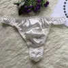 Underpants Men's Silk Briefs Sexy Soft Thong T Panties Solid Color Comfortable Breathable Summer Male UnderpantsUnderpants