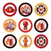 Geschenkwikkel Fire Truck Candy Box met stickers papieren tas brandweerman thema feest gunsten kinderen gelukkige verjaardag baby shower decorgift