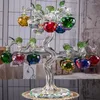 Party Decoratie Crystal Apple Tree Artificial Good Good Decorative Glass Craft Multi Color Figurines for Festival Wedding Souvenirs