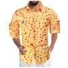 Men's Casual Shirts Christmas For Men Autumn Turn-down Collar Streetwear 3d Digital Printing Shirt Long-sleeved Oversize