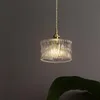 ペンダントランプデザインガラスモダンハンギングライトダイニング用ベッドサイド用家装飾日本語LED光沢のあるペンダンテ銅ペンダント