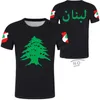 Liban T Shirt DIY darmowy numer niestandardowy numer LBN T-Shirt Flag LB Republic Arabic Arabic Libanine Country Print Po ubrania 220609