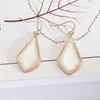 Fashion Gold Color Geometry Oval Hexagon Abalone Shell Charm Dangle Druzy Drusy Earrings For Women brand Jewelry