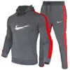 Mężczyźni Winter Hoodie Tracksuit swobodne spodnie dresowe męskie bluza i spodnie 2 sztuki zestaw pullover z kapturem sportowy jogging streetwear