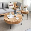 Wohnzimmermöbel Japaner kreativer Block runder Tee Tisch Lowtischfamilie jährlich ring gestreift dekorativ