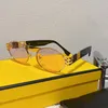 V3 ovale zonnebril voor heren dames goudkleurige metalen bril F40045 zomerstijl anti-ultraviolet retro zwart acetaat volledige framebrug met LOGOS-bril