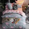 Solstice Cartoon Pink Love Symbol Bedding Sets 3/4pcs Bambini Boy Girl e Adult Letti Lenzuolo Copripiumino Letto Federa