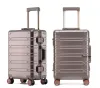 Berömd Designer Bagage Quali Läder Väska Väska, Universal Wheels Carry Ons Grid Travel Aluminium Väska Business Trolley Väska för Valise