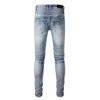 Men Designer Jeans Big and Tall Trousers with Hole Denim for Man Skinny Rock Biker Slim Fit Blue Hip Hop Mens Buckle Long Straight Zipper Fly Washed Solid Softener 2022