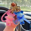 New silk scarf bow tie Bear Keychains tide brand net red wool bear three-dimensional doll key chain woven rainbow backpack pendant