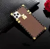 Luxury Designers Leather Phone Cases For iPhone 13 Pro max 12 11 X XR XS XSMAX 8 7 SE2 6SPlus Fashion Print Design Square Metal Silicone phone case designer Soft cover