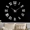 Horloges murales grande horloge 3D bricolage grande cuisine chiffre romain acrylique miroir autocollants surdimensionné pour salon maison LetterWallWall