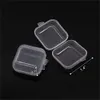Großhandel Mini-Quadrat-Aufbewahrungsbehälter mit Klappdeckel, durchsichtige Ohrstöpsel aus Kunststoff, transparente Boxen für Perlenschmuck