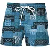 Shorts verão impressão 3d roupa de banho masculina moda flores praia havaiana secagem rápida casual férias shortsmen