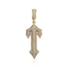 Iced Out Gold Cross avec chaîne collier pendentifs pour hommes et femmes Hip Hop bijoux couleur argent