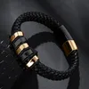 Mode Roestvrij Staal Gevlochten Echt Leer Mannen Armbanden Handgemaakte Party Bangles Punk Rock Man Wrist Band Sieraden Gift P181