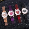 Orologi da polso Luxury Women Romantic Heart Orologi da polso Fashion Ladies Cinturino magnetico Orologio al quarzo Zegarek DamskiWristwatches