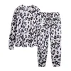 Tie-tintura pijama conjuntos Floral Leopard Impresso Payamas Manga Longa Fashion Tracksuit Terno Duas peças Nightwear Sleepwear Set Nightgown Home Wear Suit BA8046