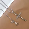 Necklace Style Button Necklaces Popular Dy Thread Pendant Cross Necklace OBFR