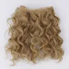 Cateleyaブラックゴールドブラウンシルバーショートカーリーヘア15cm 25cm 100cm bjd wig 13 14 16 Doll diy 220815