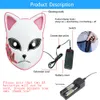 Anime Tanjirou Mask Sabito Mascarilla Anime Maskeleri Makomo Cosplay Masques Cadılar Bayramı Kostüm Maskaras LED MASKE FY79428067625