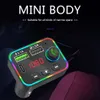 F4 Car Charger FM Transmitter Dual USB Quick Charging PD Ports Handsfree Audio Receiver MP3 Player Colorful Atmosphere Lights with Retail Box for iPhone 13 12 11 Pro X 8