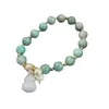 Brins de perles Pierre semi-précieuse naturelle Perle verte Cristal 8mm Perle Petite Gourde Dames Exquis Bracelet Bijoux Marquage Fawn22