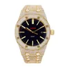 Blues Oem Newest Men Classic Luxury Custom Calendar Trend Design Baguette Diamond Watch