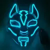 Led Halloween Party Mask Light Up Luminous Glating Japanese Anime Demon Slayer Cosplay Maskers AC